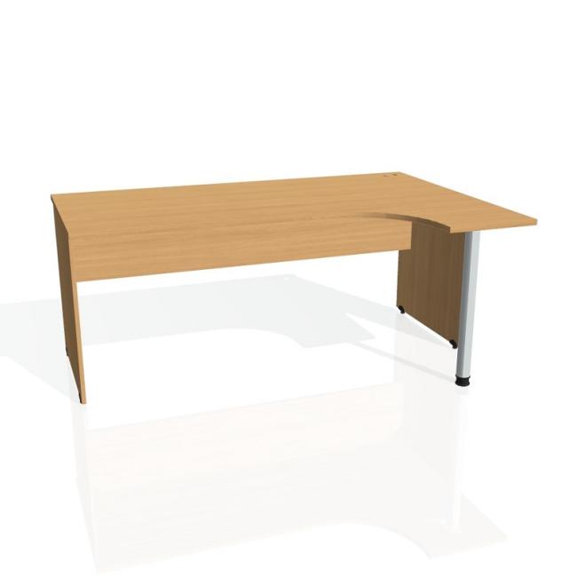 [ON180122] Gate-Schreibtisch, ergonomisch, links, 180x75,5x120 cm, Buche/Buche