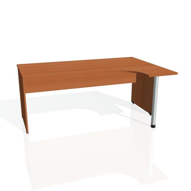 Gate-Schreibtisch, ergonomisch, links, 180x75,5x120 cm, Kirsche/Kirsche