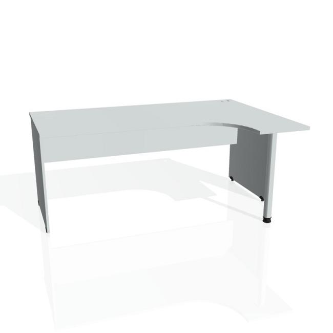 Schreibtischgitter, ergo, links, 180x75,5x120 cm, grau/grau