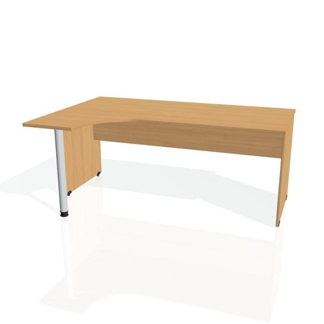 [ON180222] Gate-Schreibtisch, ergonomisch, rechts, 180x75,5x120 cm, Buche/Buche