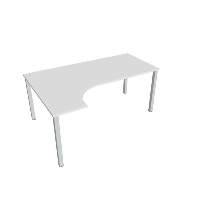 [ON180292] Schreibtisch Uni, ergo, rechts, 180x75,5x120 cm, weiß/grau