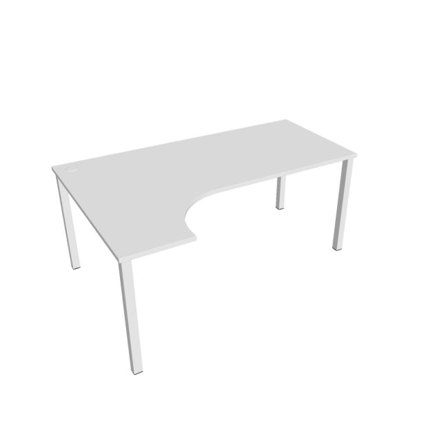Schreibtisch Uni, ergo, rechts, 180x75,5x120 cm, weiß/weiß