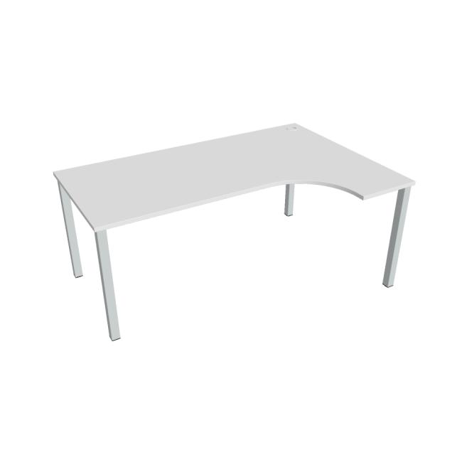 Schreibtisch Uni, ergo, links, 180x75,5x120 cm, weiß/grau