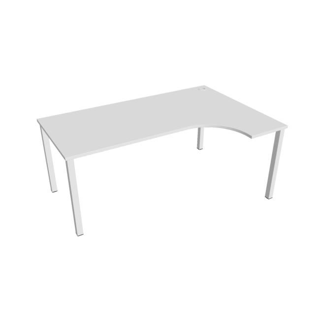 [ON180393] Schreibtisch Uni, ergo, links, 180x75,5x120 cm, weiß/weiß