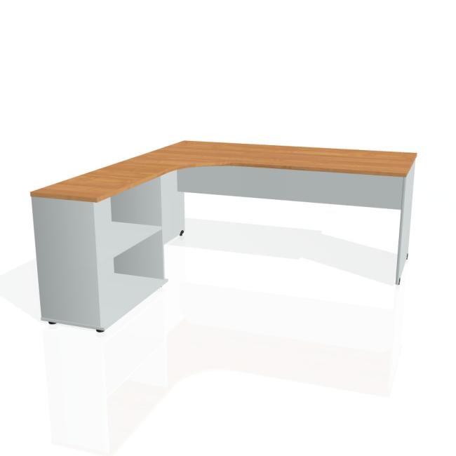 [ON180438] Schreibtisch-Tor, ergo, rechts, 180x75,5x200 cm, Erle/Grau