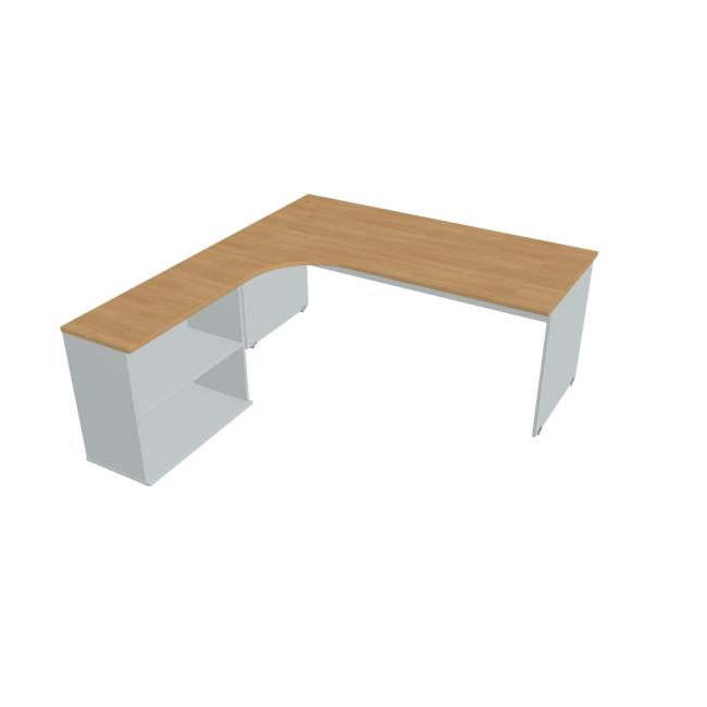 [ON180448] Schreibtischgitter, ergo, rechts, 180x75,5x200 cm, Eiche/Grau