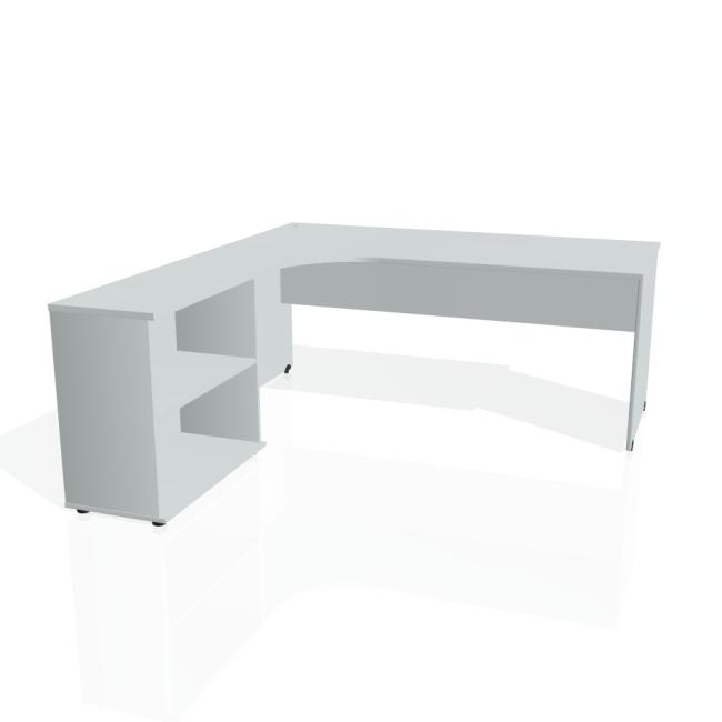 Schreibtischgitter, ergo, rechts, 180x75,5x200 cm, grau/grau