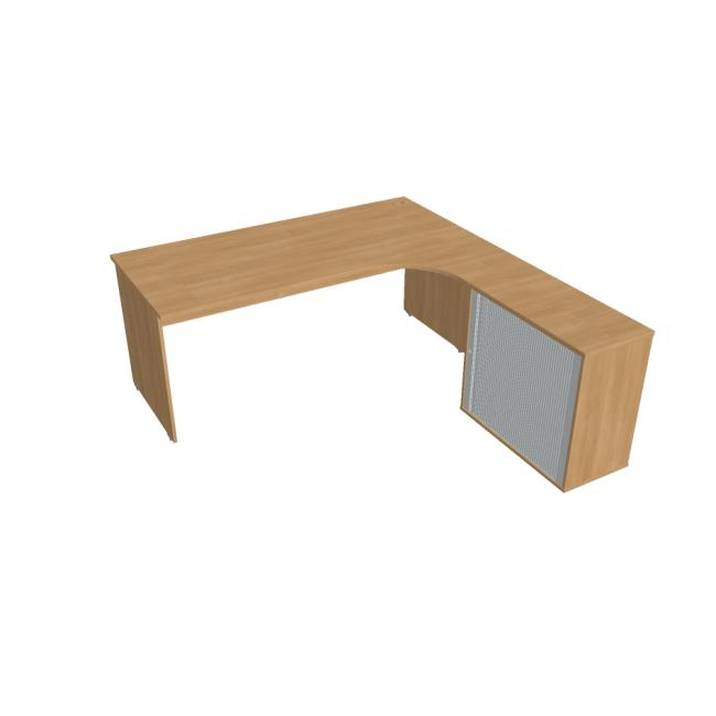 Schreibtischgitter, ergo, links, 180x75,5x200 cm, Eiche/Eiche