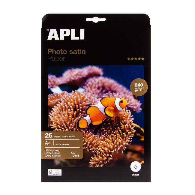 [AG010415] APLI A4 Satin Fotopapier, 240 g, 25 Blatt