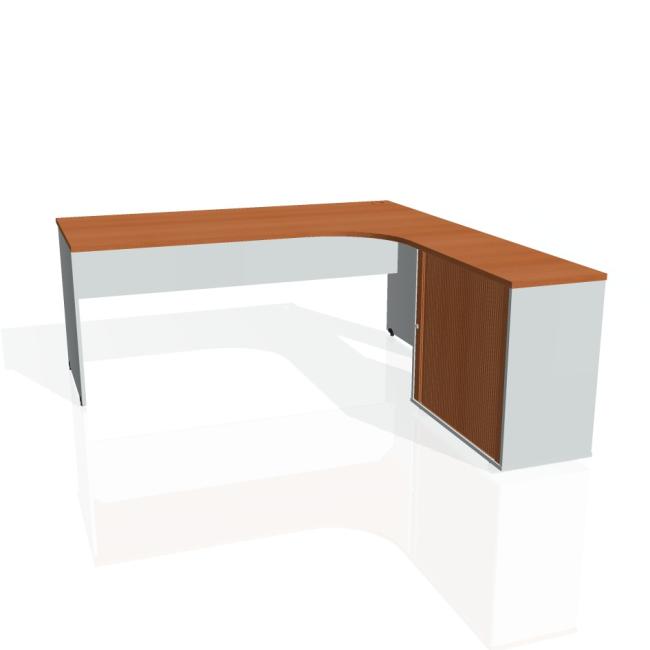 [ON180558] Schreibtischgitter, ergo, links, 180x75,5x200 cm, Kirsche/Grau