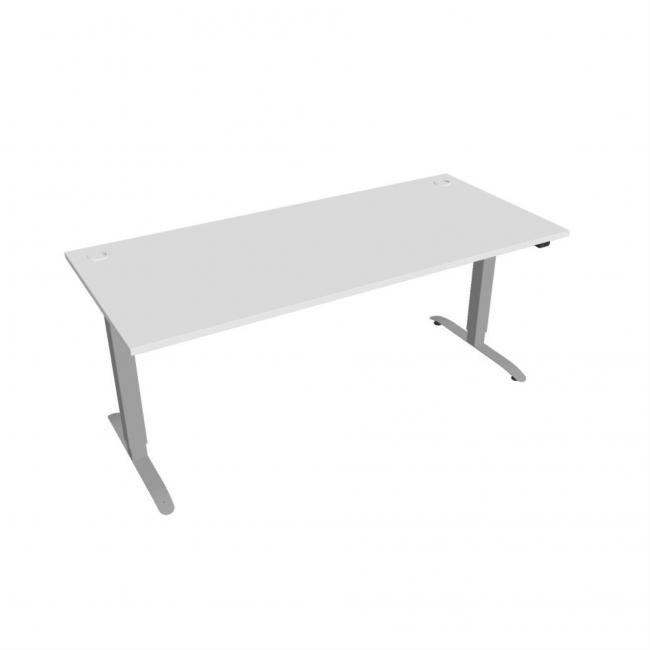 Schreibtisch Motion, ZO, 2S, 180x70,5-120,5x80 cm, weiß/grau