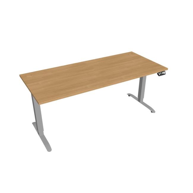 [ON180642] Schreibtisch Motion, PO, 2S, 180x70,5-120,5x80 cm, Eiche/Grau