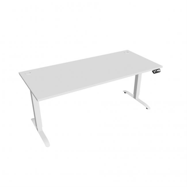 Desk Motion, PO, 2S, 180x70,5-120,5x80 cm, weiß/weiß