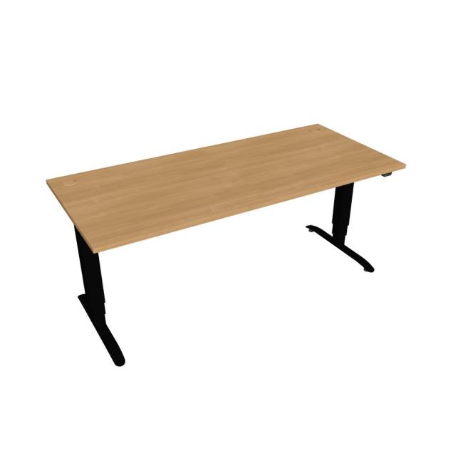 Schreibtisch Motion, ZO, 3S, 180x61 - 128x80 cm, Eiche/Schwarz