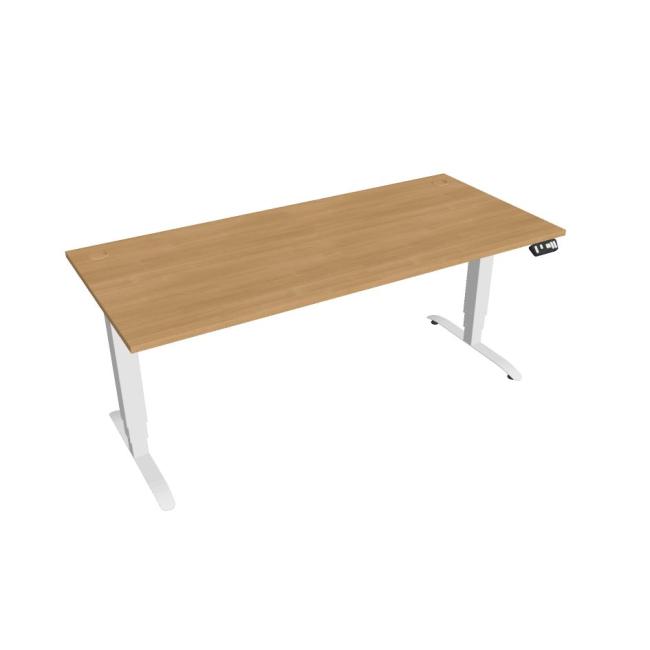 [ON180843] Schreibtisch Motion, PO, 3S, 180x61 - 128x80 cm, Eiche/Weiß