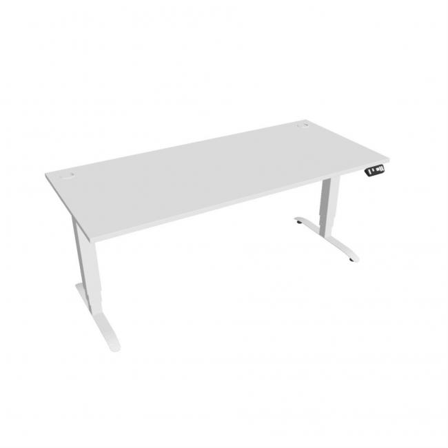 Desk Motion, PO, 3S, 180x61 - 128x80 cm, weiß/weiß