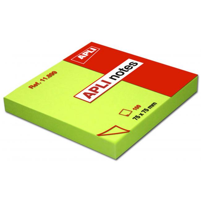 Selbstklebender Notizblock grün 75x75mm 100 Blatt APLI Notizen