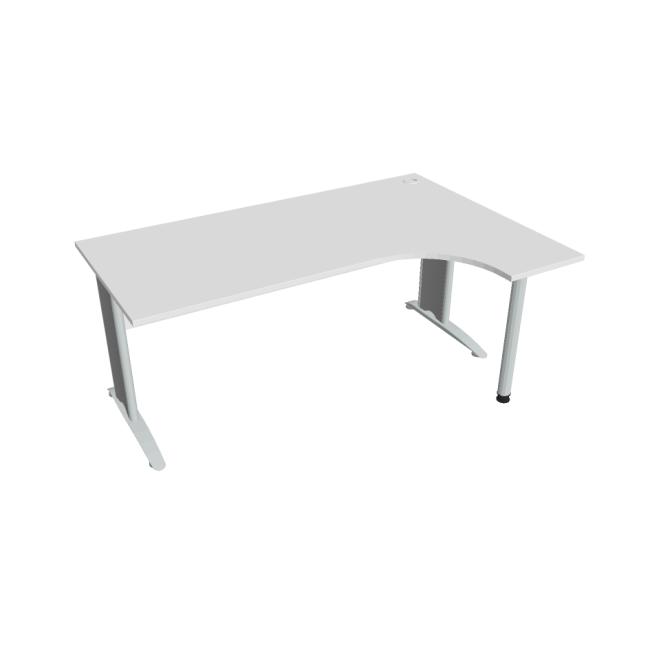 [ON182099] Schreibtisch Cross, ergonomisch, links, 180 x 75,5 x 120 cm, weiß/metall