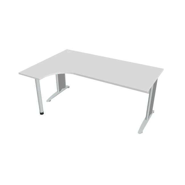 [ON182199] Schreibtisch Cross, ergonomisch, rechts, 180 x 75,5 x 120 cm, weiß/metall