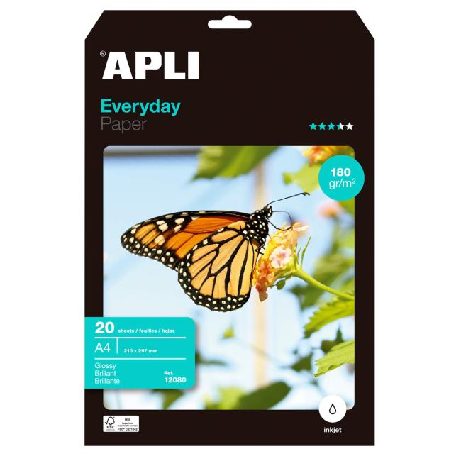 [AG012080] APLI A4 Everyday Fotopapier, 180 g/m², 20 Blatt