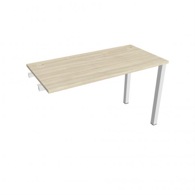 Uni-Arbeitstisch für Längsverkettung, 120 x 75,5 x 60 cm, Akazie/Weiß