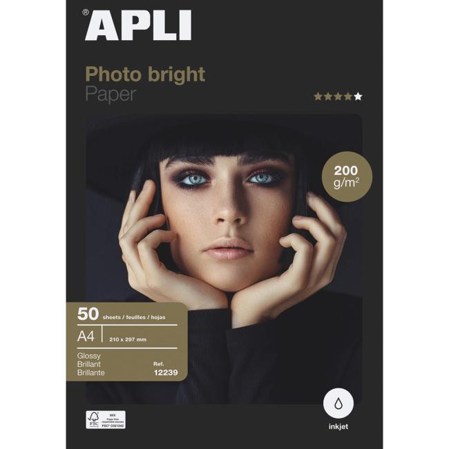 APLI A4 Fotopapier, hell, 200 g/m², 50 Blatt