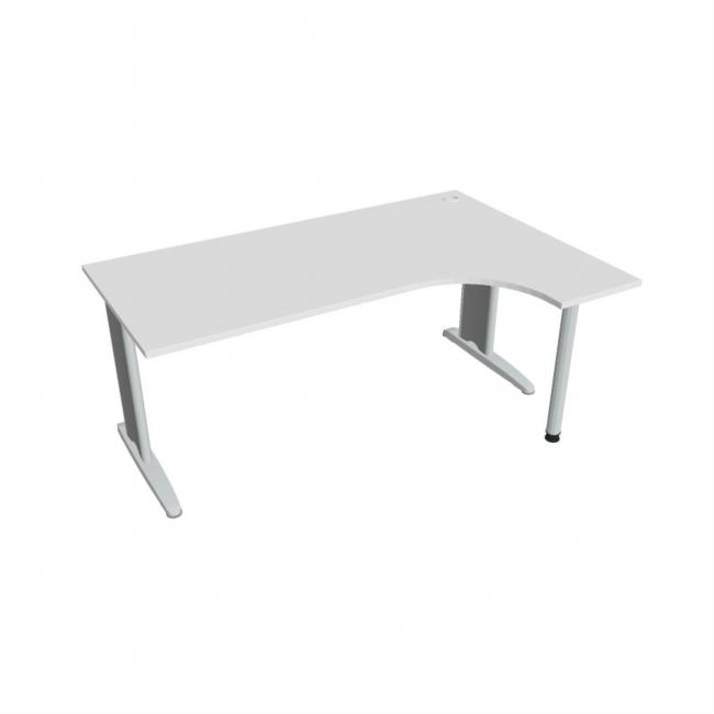 Flex-Schreibtisch, ergonomisch, links, 180 x 75,5 x 120 (80 x 40) cm, weiß/metall