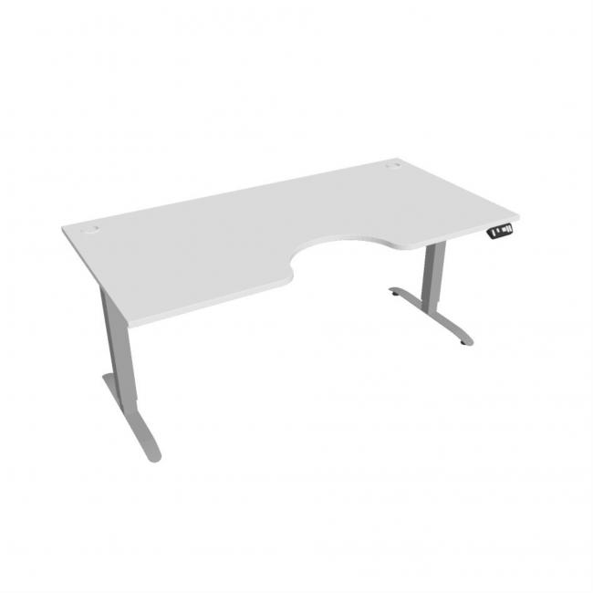 [ON183792] Motion Ergo Schreibtisch, PO, 2S, 180x70,5-120,5x90 cm, weiß/grau
