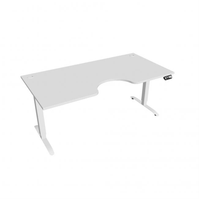 [ON183793] Motion Ergo Schreibtisch, PO, 2S, 180x70,5-120,5x90 cm, weiß/weiß