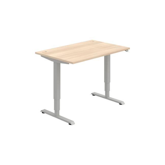 Schreibtisch RUN, ZO, 3S, 120x64,5-130,5x80 cm, Akazie/Grau