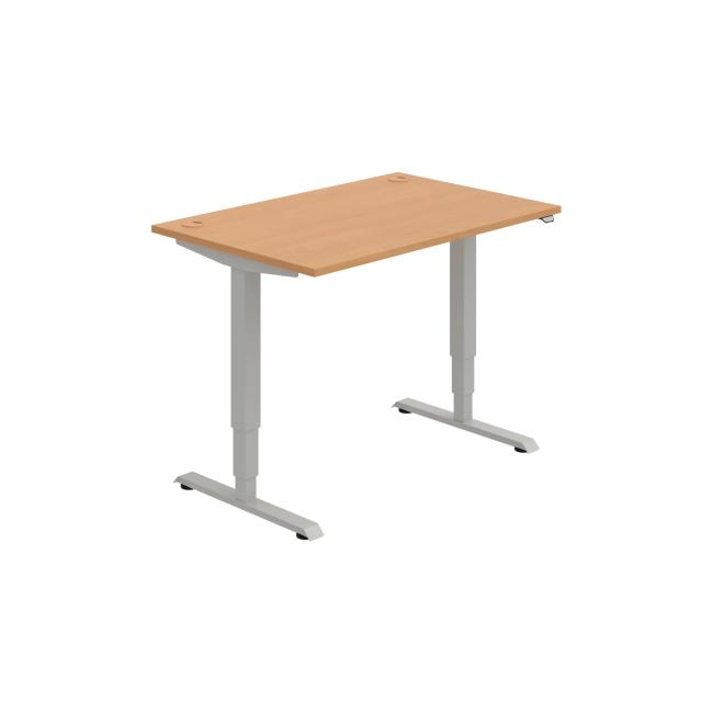[ON211125] Schreibtisch RUN, ZO, 3S, 120x64,5-130,5x80 cm, Buche/Grau