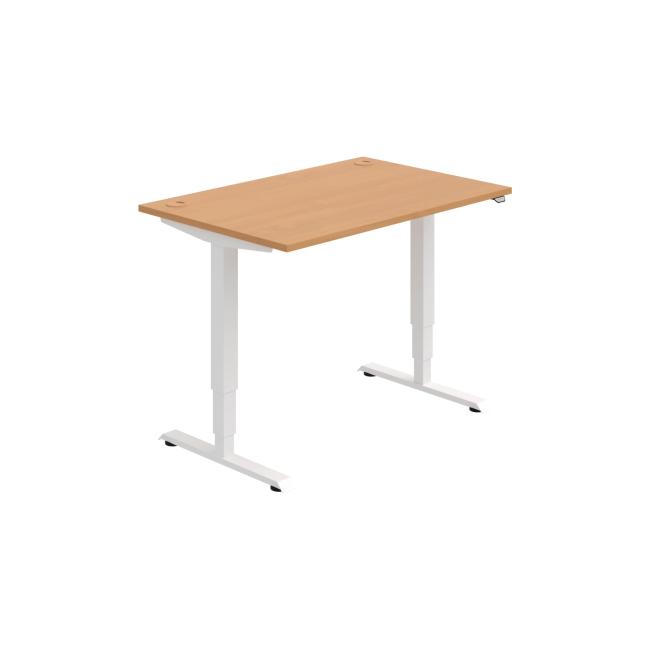 [ON211126] Schreibtisch RUN, ZO, 3S, 120x64,5-130,5x80 cm, Buche/Weiß