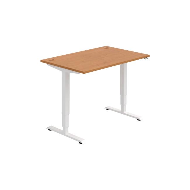 Schreibtisch RUN, ZO, 3S, 120x64,5-130,5x80 cm, Erle/Weiß