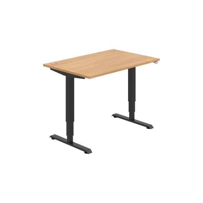 [ON211144] Schreibtisch RUN, ZO, 3S, 120x64,5-130,5x80 cm, Eiche/Schwarz