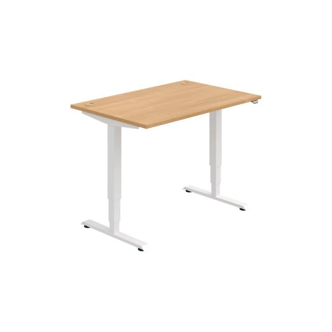 Schreibtisch RUN, ZO, 3S, 120x64,5-130,5x80 cm, Eiche/Weiß