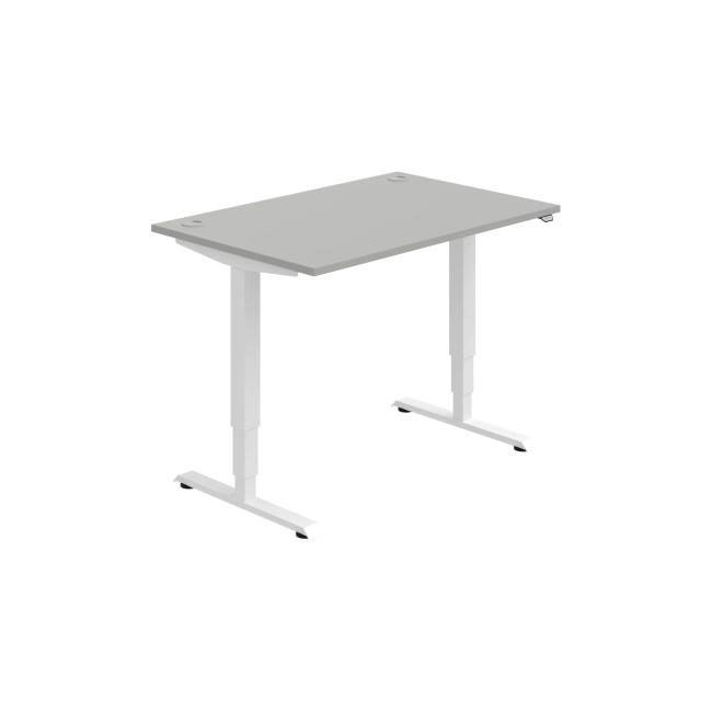 Schreibtisch RUN, ZO, 3S, 120x64,5-130,5x80 cm, grau/weiß