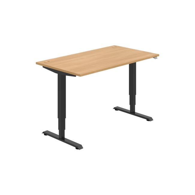 [ON213144] Schreibtisch RUN, ZO, 3S, 140x64,5-130,5x80 cm, Eiche/Schwarz