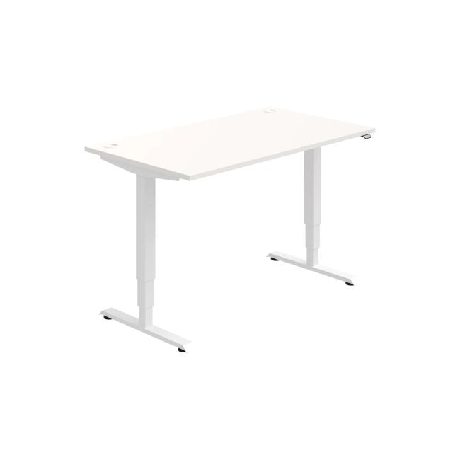 Schreibtisch RUN, ZO, 3S, 140x64,5-130,5x80 cm, weiß/weiß