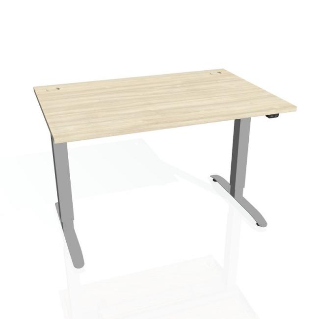 Schreibtisch Motion, ZO, 2S, 140x70,5-120,5x80 cm, Akazie/Grau