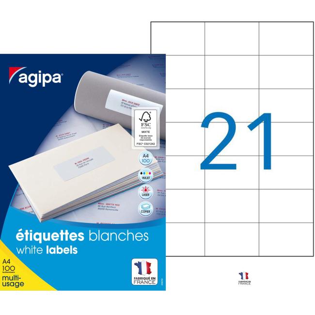 [AG101044] Universaletiketten 70x42,4mm Express Agipa A4 100 Blatt