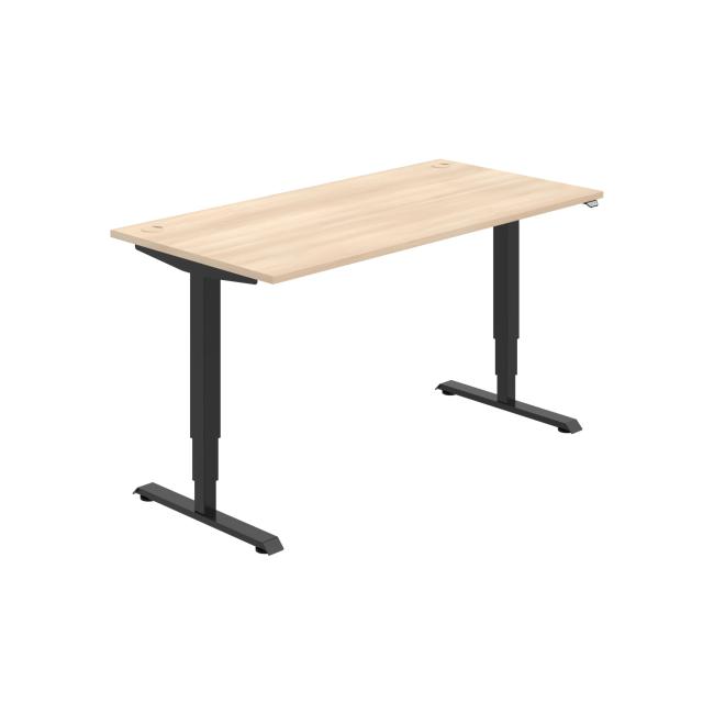 Schreibtisch RUN, ZO, 3S, 160x64,5-130,5x80 cm, Akazie/Schwarz