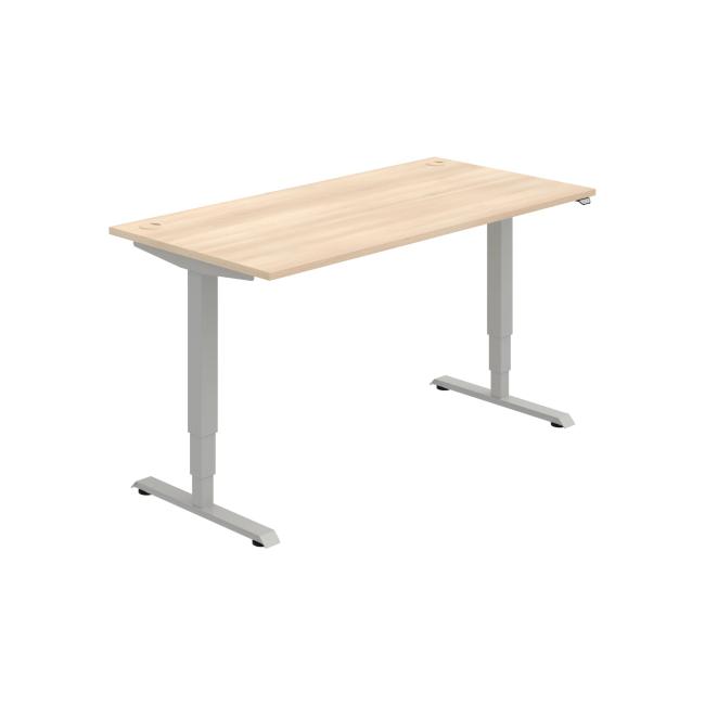 Schreibtisch RUN, ZO, 3S, 160x64,5-130,5x80 cm, Akazie/Grau