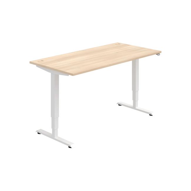 Schreibtisch RUN, ZO, 3S, 160x64,5-130,5x80 cm, Akazie/Weiß