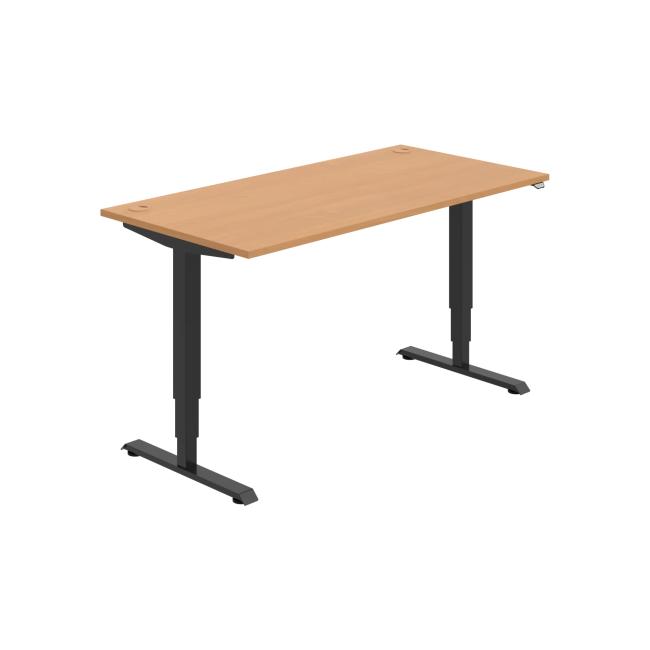 [ON215124] Schreibtisch RUN, ZO, 3S, 160x64,5-130,5x80 cm, Buche/Schwarz