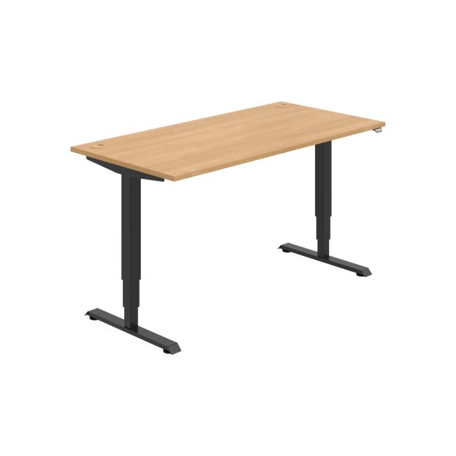 [ON215144] Schreibtisch RUN, ZO, 3S, 160x64,5-130,5x80 cm, Eiche/Schwarz