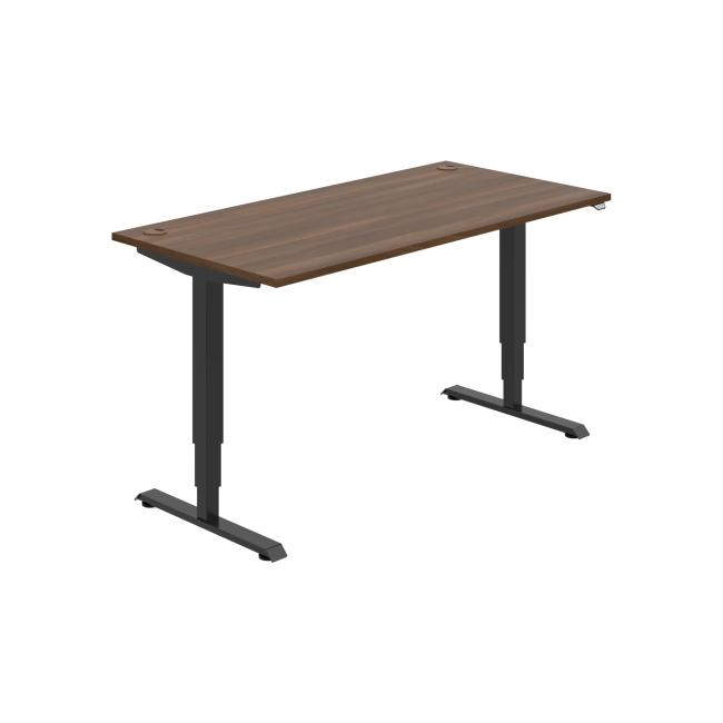 [ON215174] Schreibtisch RUN, ZO, 3S, 160x64,5-130,5x80 cm, Walnuss/Schwarz