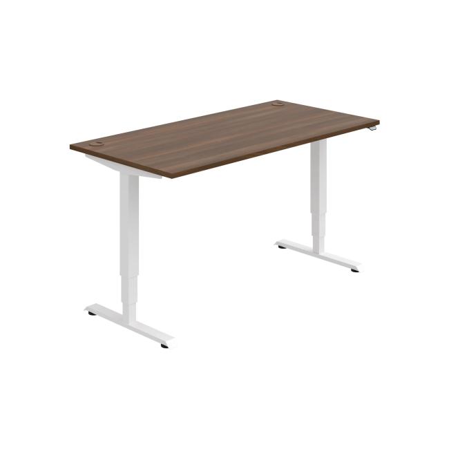 [ON215176] Schreibtisch RUN, ZO, 3S, 160x64,5-130,5x80 cm, Walnuss/Weiß