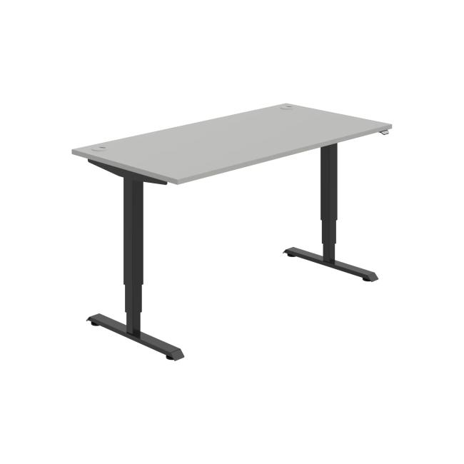 [ON215184] Schreibtisch RUN, ZO, 3S, 160x64,5-130,5x80 cm, grau/schwarz