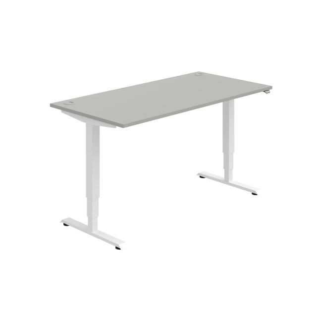[ON215186] Schreibtisch RUN, ZO, 3S, 160x64,5-130,5x80 cm, grau/weiß