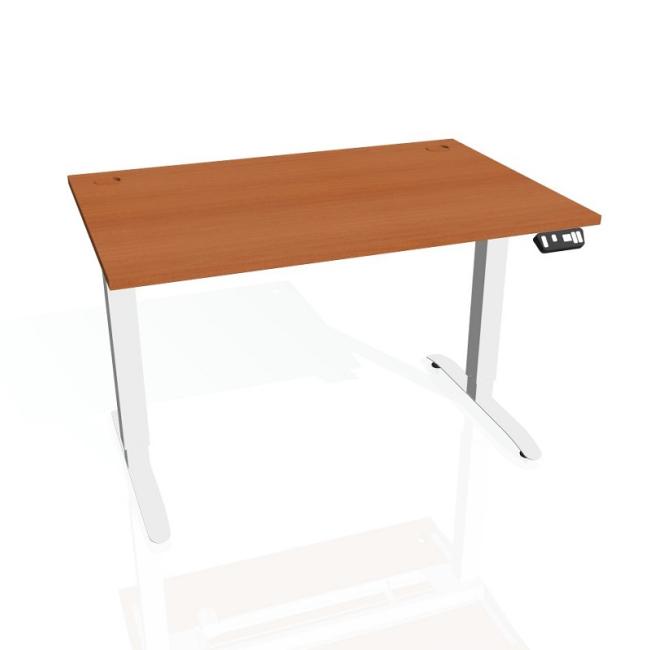 Schreibtisch Motion, PO, 2S, 160x70,5-120,5x80 cm, Kirsche/Weiß